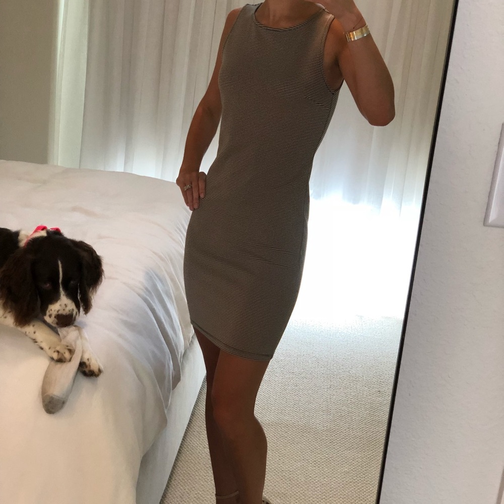 Black and cream striped dress